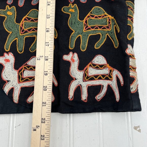 Soho Compagnie Vintage 80s 90s Embroidered Camel Vest Medium Made In India - Picture 6 of 6